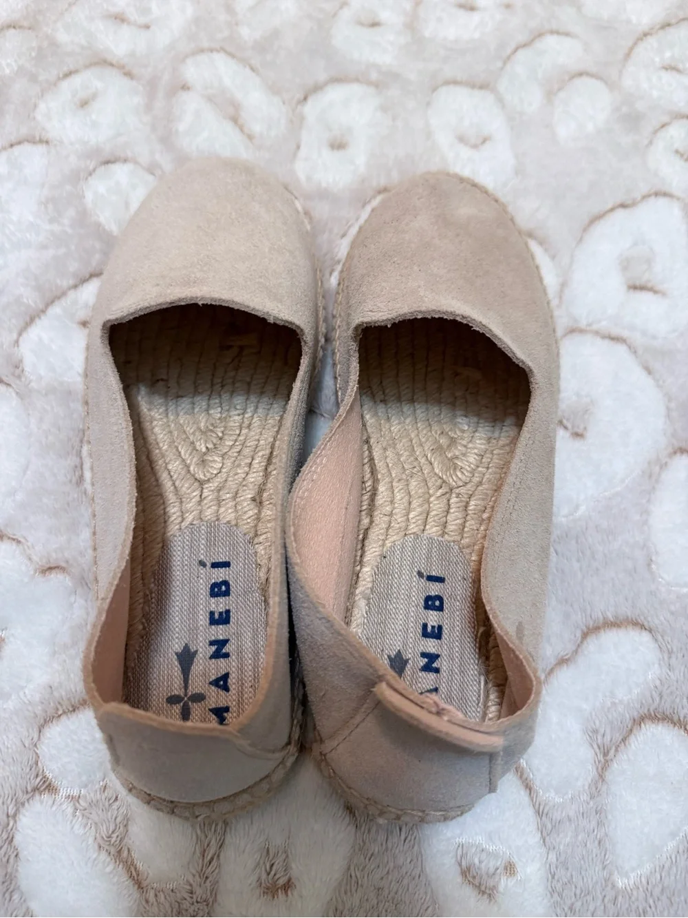 Tan Suede Espadrille Flats - Manebi